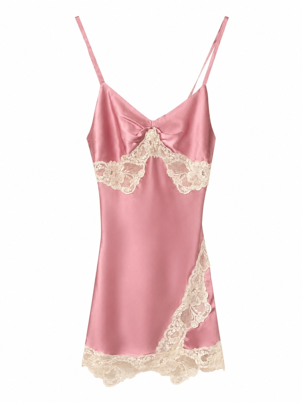 JAD 100% Silk Lace Slip Dress • Size S • Rose Pink • Made in France NWOT Rare